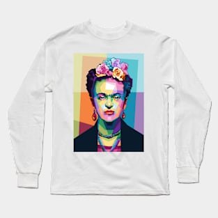 Frida Kahlo in WPAP Long Sleeve T-Shirt